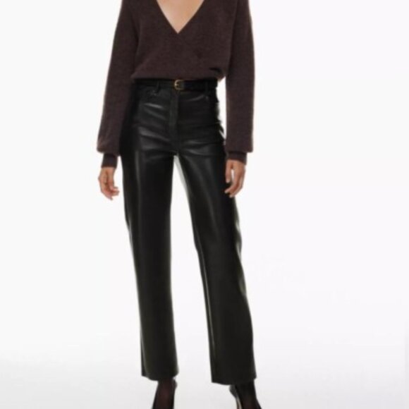 Wilfred Artizia The Melina Pant in Vegan Leather Black sz 8 - Picture 1 of 5